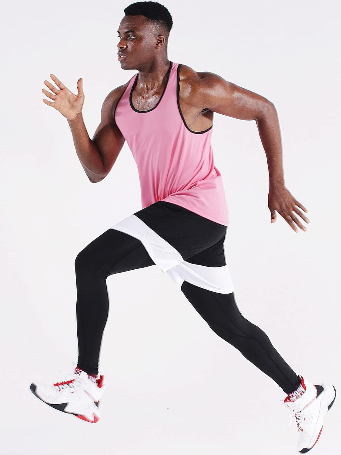 Men'S 3 Pack Dry Fit Y-Back Muscle Tank Workout Gym Shirt