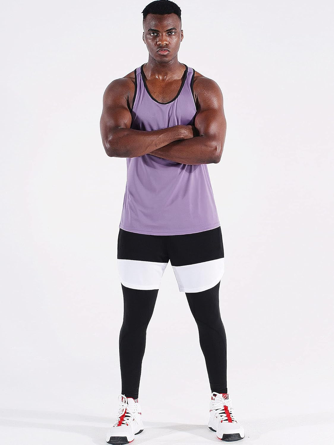 Men'S 3 Pack Dry Fit Y-Back Muscle Tank Workout Gym Shirt